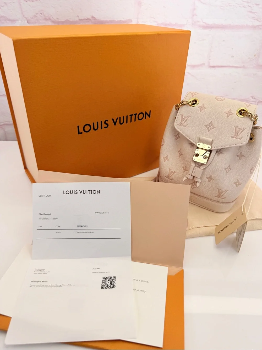 Louis Vuitton Nano Noe Empreinte Blush Pink Monogram Mini Bucket Bag NWT